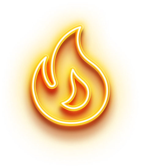Neon fire icon